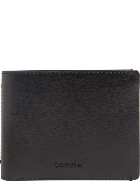 CALVIN KLEIN maku vīriešiem, Melna, Bifold 5cc w/coin wallet 