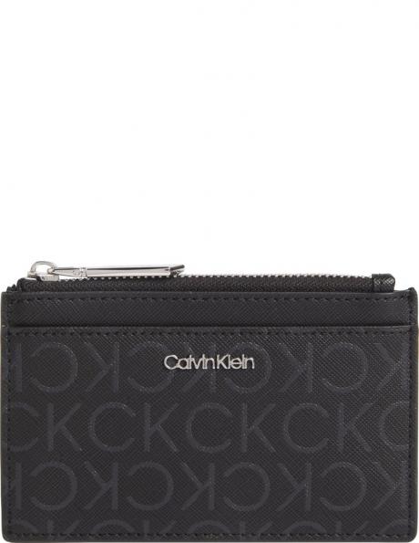 CALVIN KLEIN naudas maks sievietēm, Melna, Must cardholder 