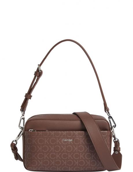 CALVIN KLEIN plecu soma sievietēm, Brūna, Must conv camera bag 