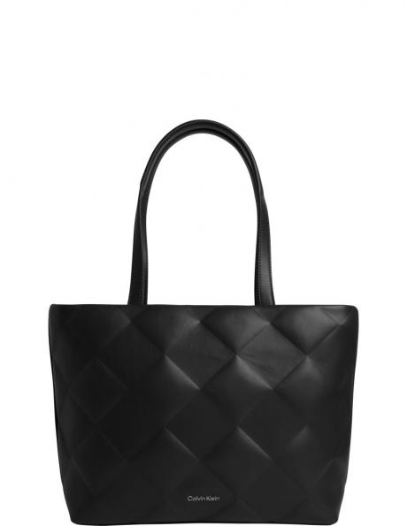 CALVIN KLEIN rokassomiņa sievietēm, Melna, Diamond quilt medium shopper 