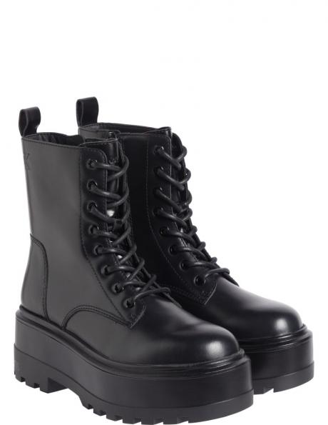 CALVIN KLEIN JEANS zābaki sievietēm, Melna, Flatform high lace up booties 