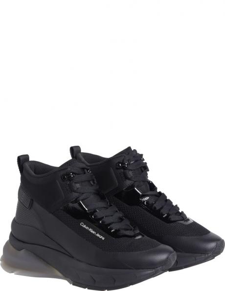 CALVIN KLEIN JEANS zābaki sievietēm, Melna, Wedge runner lace up booties 