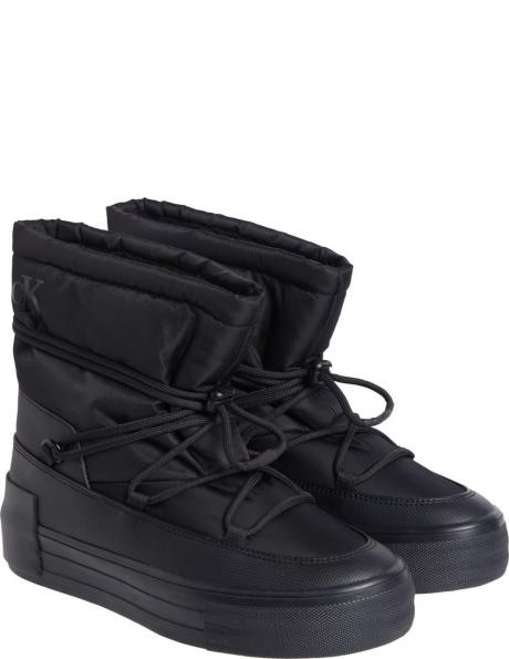 CALVIN KLEIN JEANS sieviešu zābaki ar apsildi, Melna, Vulc flatform snow boot 
