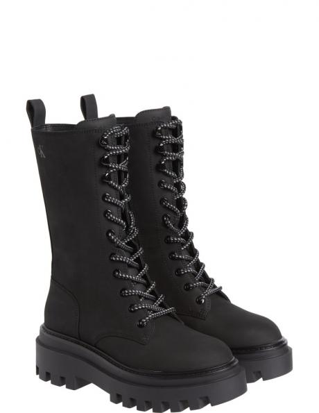 CALVIN KLEIN JEANS zābaki sievietēm, Melna, Flatform lace up boot 