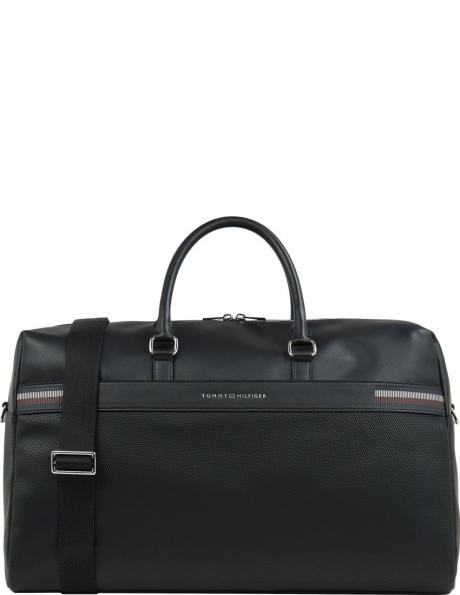 TOMMY HILFIGER rokassomiņa vīriešiem, Melna, Corp texture duffle 