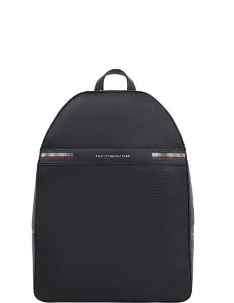 TOMMY HILFIGER mugursoma vīriešiem, Melna, Corp texture dome backpack 