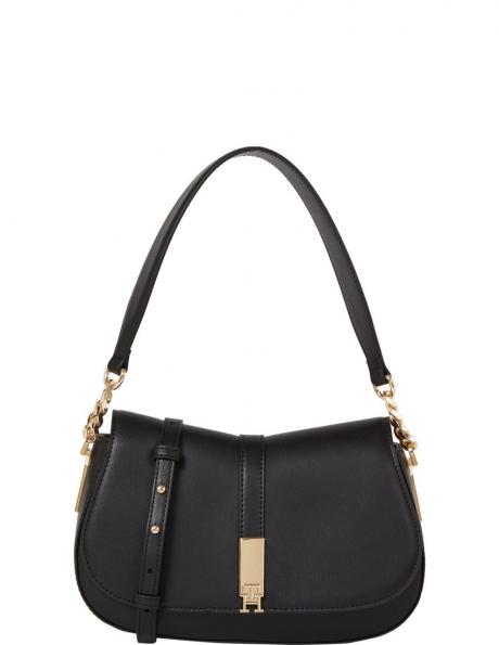 TOMMY HILFIGER plecu soma sievietēm, Melna, Heritage saddle bag 