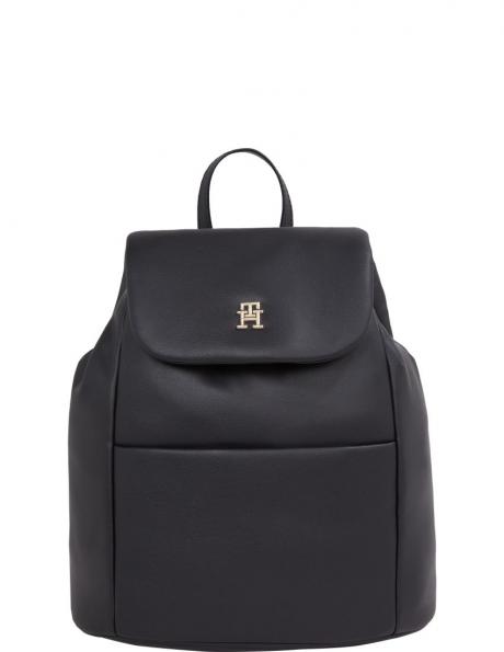 TOMMY HILFIGER mugursoma sievietēm, Melna, Poppy reform flap backpack 