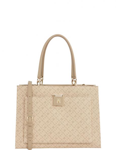 TOMMY HILFIGER plecu soma sievietēm, Krēmīga/Smilšu, Her satchel mono 