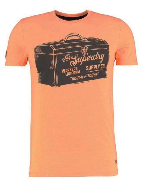 SUPERDRY vīriešu oranžs kokvilnas krekls WORKWEAR GRAPHIC T-SHIRT 