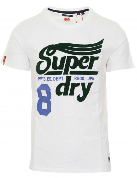 SUPERDRY vīriešu balts kokvilnas krekls COLLEGIATE GRAPHIC T-SHIRT 