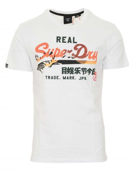 SUPERDRY vīriešu balts kokvilnas krekls VINTAGE LOGO ITAGO T-SHIRT 