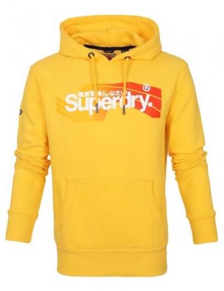 SUPERDRY vīriešu dzeltens džemperis ar kapuci HOODIE CALI 