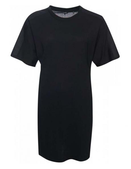 SUPERDRY sieviešu melna īsa blūze-kleita COTTON MODAL T-SHIRT DRESS 