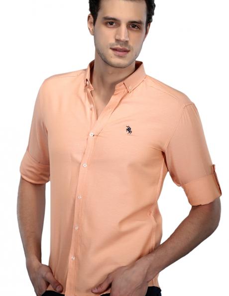 PHILIP LOREN kokvilnas vīriešu oranžas krāsas krekls 