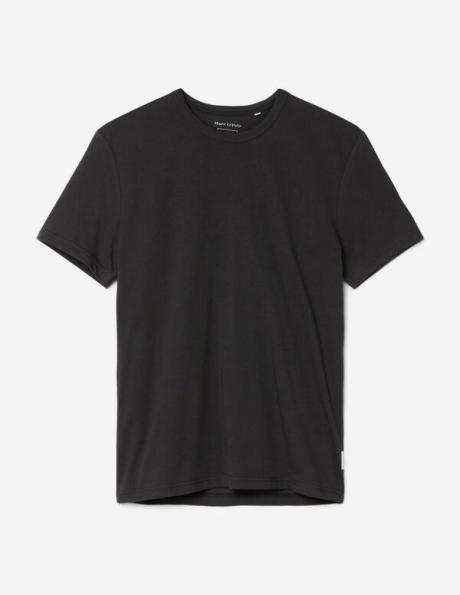 MARC O POLO vīriešu melns kokvilnas krekls ar īsām piedurknēm 