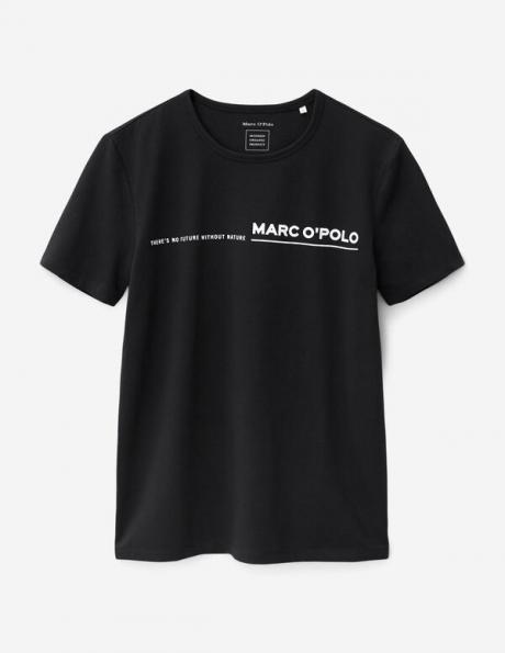 MARC O POLO vīriešu melns kokvilnas krekls ar īsām piedurknēm 