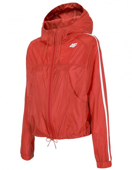 Sieviešu sarkana brīva laika jaka ar kapuci KUDC001 4F 