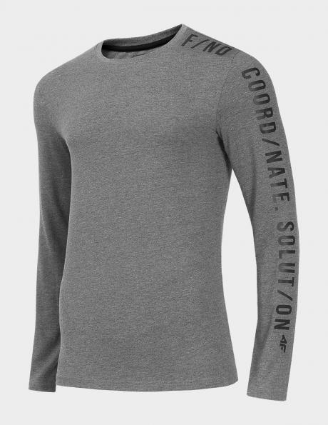 Pelēks vīriešu krekls ar garām piedurknēm TSML070 4F 