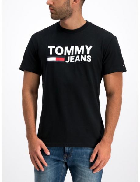 TOMMY JEANS melns vīriešu krekls 