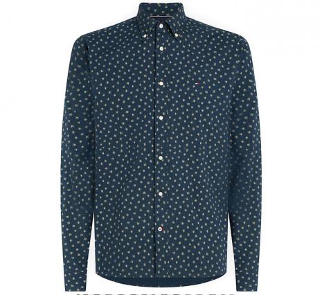 Tommy Hilfiger vīriešu zils krekls BI FLOWER PRINT SHIRT 