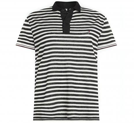 Tommy Hilfiger vīriešu zili šorti BRETON STRIPE LINEN POLO 