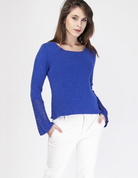 MKM zilas krāsas sieviešu džemperis 