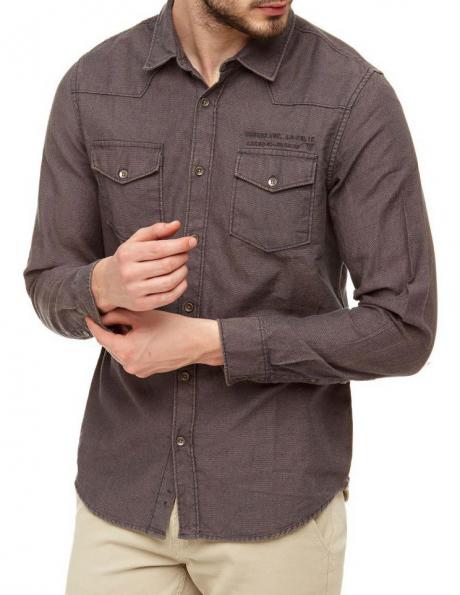 GUESS pelēkas krāsas stilīgs vīriešu kokvilnas krekls 