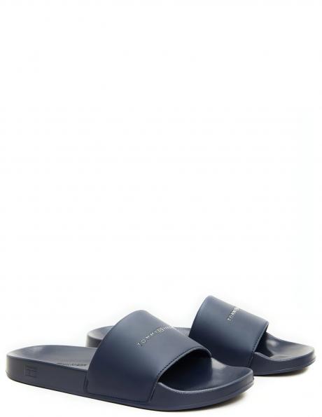 TOMMY HILFIGER sieviešu zilas čības Embellished pool slide 