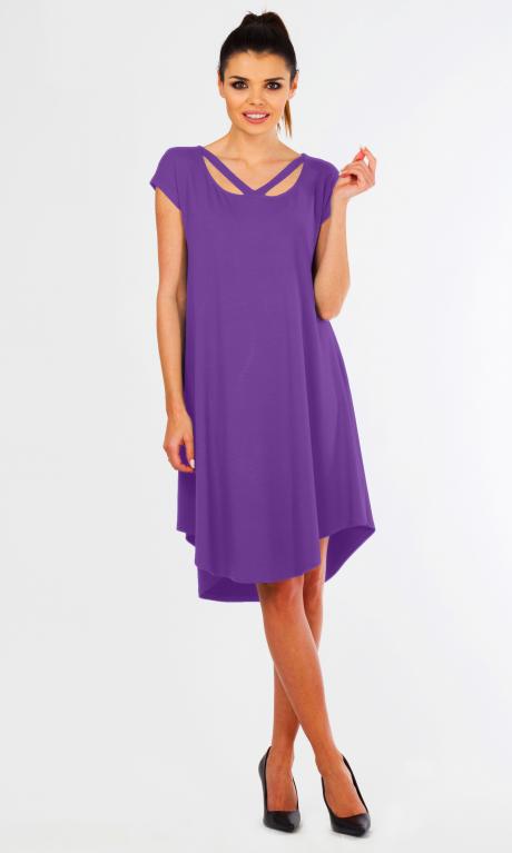 LENTAL violētās krāsas sieviešu asimetriska kleita WIKI 