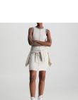 CALVIN KLEIN Jeans sieviešu gaiša kleita Zipper elongated rib dress