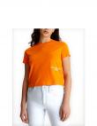 CALVIN KLEIN Jeans sieviešu oranžs T-krekls Ny logo baby tee
