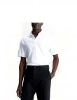 CALVIN KLEIN vīriešu balti šorti Smooth cotton open placket polo