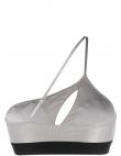 CALVIN KLEIN UW sieviešu pelēks peldkostīma krūšturis Swim one shoulder top