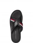 TOMMY HILFIGER vīriešu melnas čības Criss cross sandal