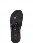 TOMMY HILFIGER vīriešu melnas pludmales čības Massage footbed beach sandal