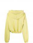 CALVIN KLEIN JEANS sieviešu zelta džemperis ar kapuci Gathered hem cropped hoodie