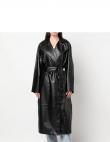 CALVIN KLEIN JEANS sieviešu melns lietusmētelis Glossy trench coat