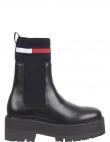 TOMMY JEANS sieviešu melni zābaki Padded flat boot