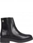 TOMMY HILFIGER sieviešu melni zābaki Feminine essential biker boot