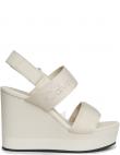 CALVIN KLEIN JEANS sandales sievietēm, Krēmīga/Smilšu, Wedge sandal webbing