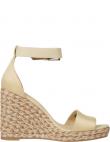 TOMMY HILFIGER sandales sievietēm, Krēmīga/Smilšu, Colorful high wedge sandal