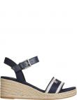 TOMMY HILFIGER sandales sievietēm, Zila, Webbing wedge sandal
