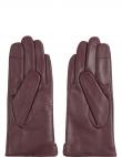 CALVIN KLEIN cimdi sievietēm, Ķiršu/Bordo, Metal leather gloves