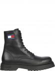 TOMMY JEANS zābaki vīriešiem, Melna, Lace up mid boot smooth