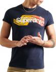 SUPERDRY vīriešu tumši zils kokvilnas krekls CALI T-SHIRT