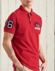 SUPERDRY vīriešu sarkans kokvilnas polo krekls CLASSIC SUPERSTATE POLO SHIRT