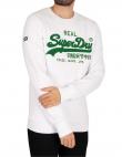 SUPERDRY vīriešu balts sporta džemperis ar uzrakstu VINTAGE LOGO CHENILLE SWEATSHIRT
