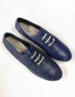 STELLA sieviešu zili ādas stilīgi apavi ar šņorēm un biezu papēdi