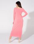 TESSITA rozā krāsas pieguļoša gara kleita